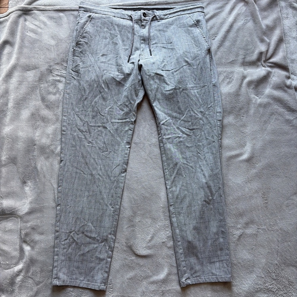 Projek Raw Bungee Flex Classic Fit Pants Size 36 Gray Plaid Drawstring